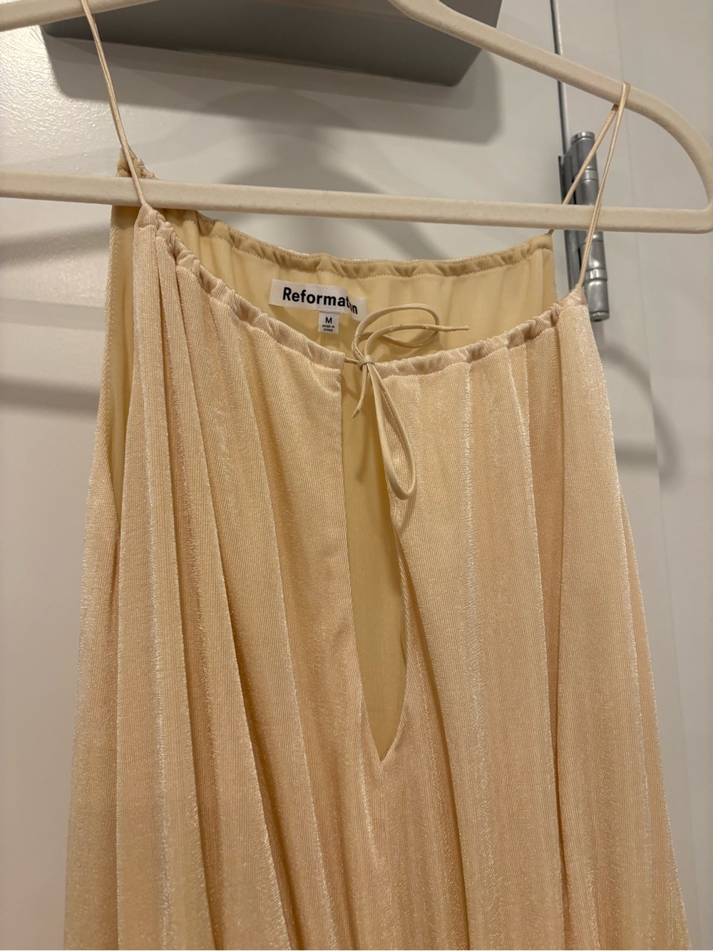 Reformation Ivory Cream Maxi Dress with Blouson Top - Picture 5 of 7